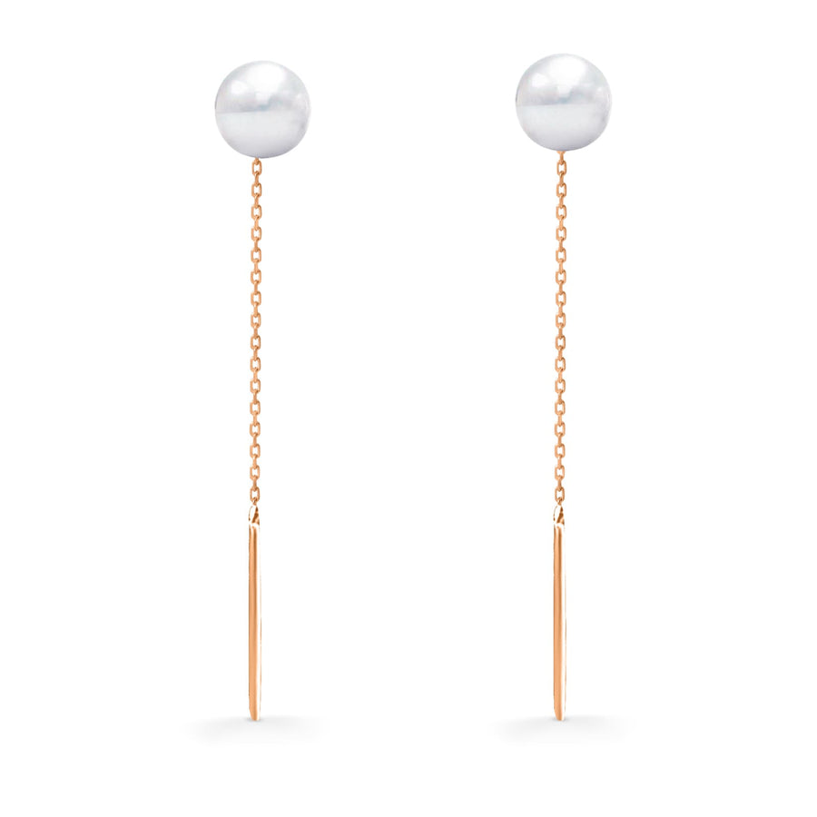 Earrings Long Pearl 18K Gold