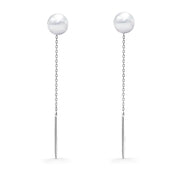 Earrings Long Pearl 18K Gold