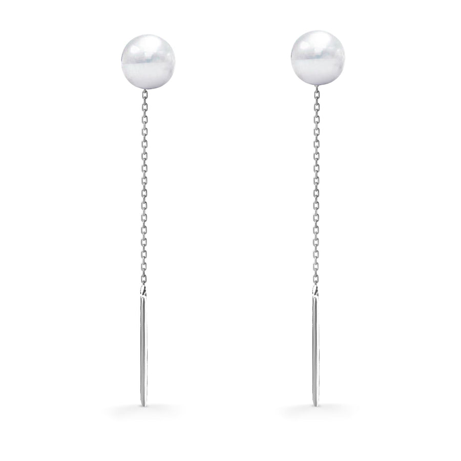 Earrings Long Pearl 18K Gold