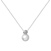 Baby Necklace Little Daisy Pearl, 18K Gold And Diamonds