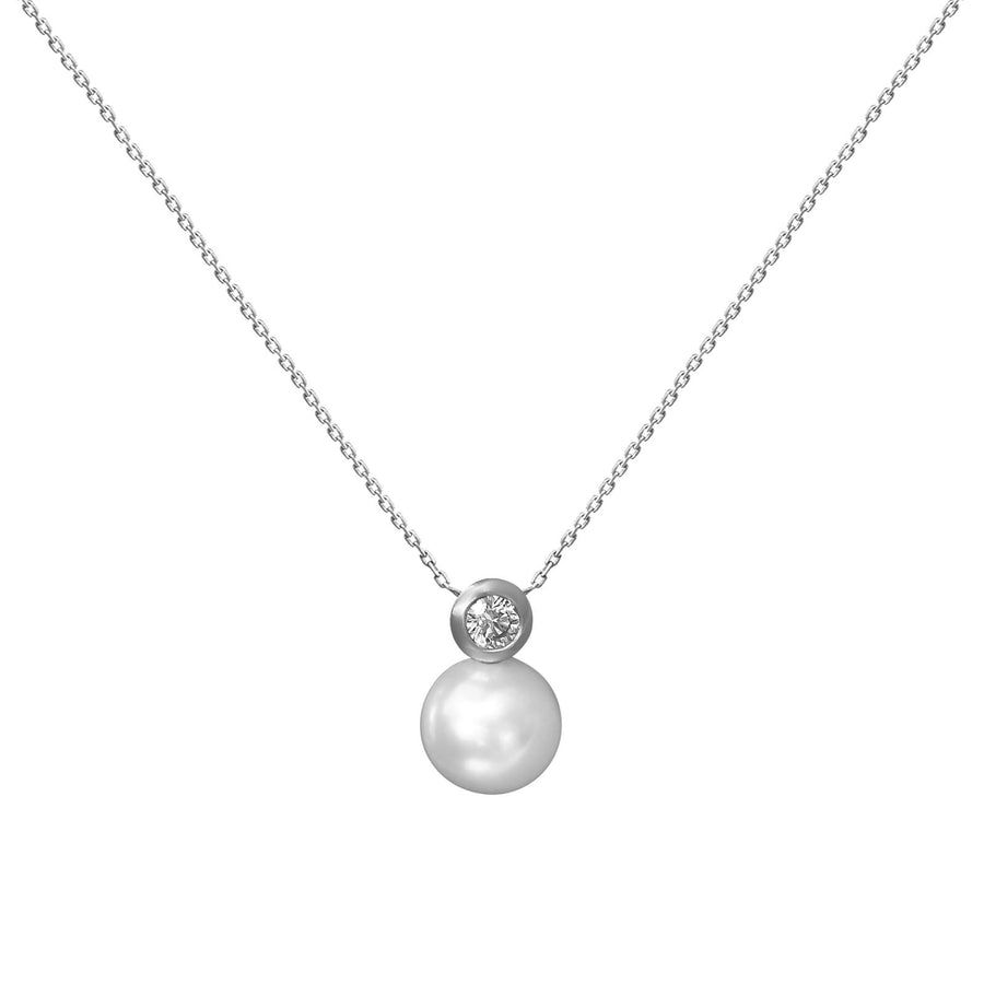 Baby Necklace Little Daisy Pearl, 18K Gold And Diamonds