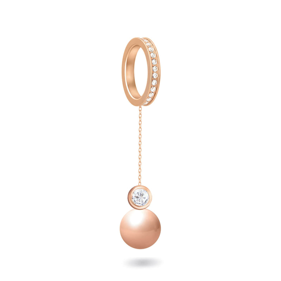 Pendant Daisy, 18K Gold, Pearl And Diamonds