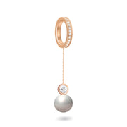 Pendant Daisy, 18K Gold, Pearl And Diamonds