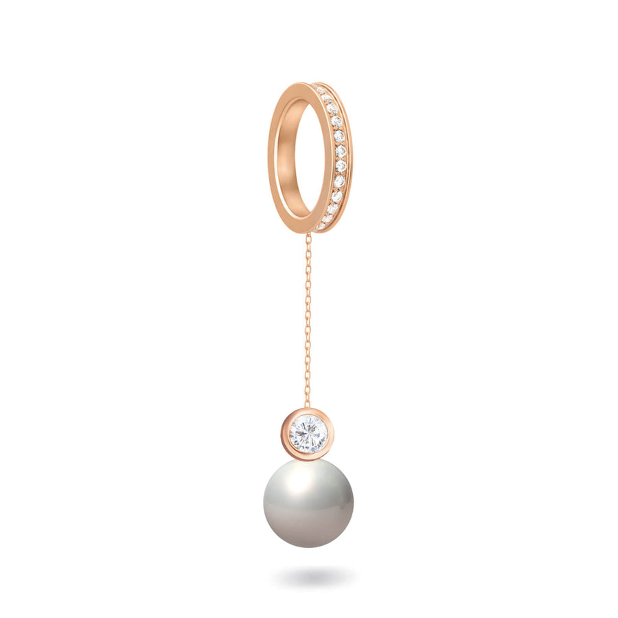 Pendant Daisy, 18K Gold, Pearl And Diamonds