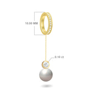 Pendant Daisy, 18K Gold, Pearl And Diamonds
