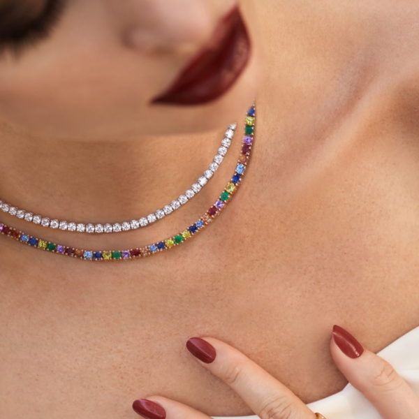 Choker Rainbow 18K Gold And Precious Stones