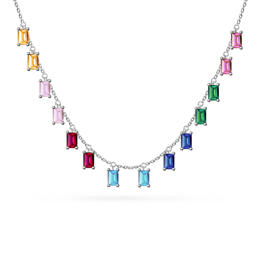 Necklace Rainbow 18K Gold And Precious Stones