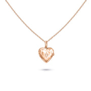 Baby Necklace Locket Heart Diamond Star, 18K Gold
