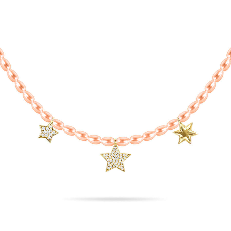 Choker Pearls Little Star Trilogy 18K Gold And Diamonds
