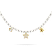 Choker Pearls Little Star Trilogy 18K Gold And Diamonds