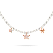 Choker Pearls Little Star Trilogy 18K Gold And Diamonds