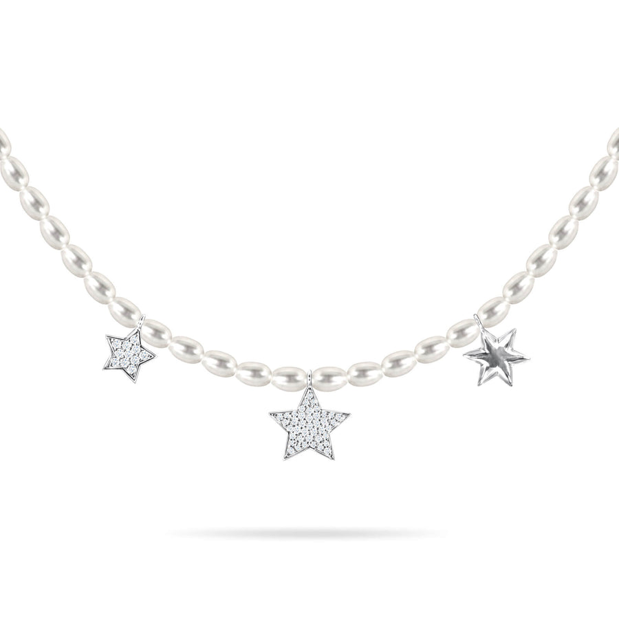 Choker Pearls Little Star Trilogy 18K Gold And Diamonds
