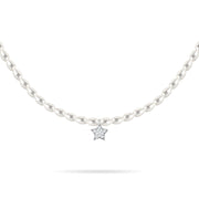 Choker Pearls Little Star Diamond And 18K Gold