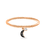 Ring Petite Black Moon & Star 18K Gold